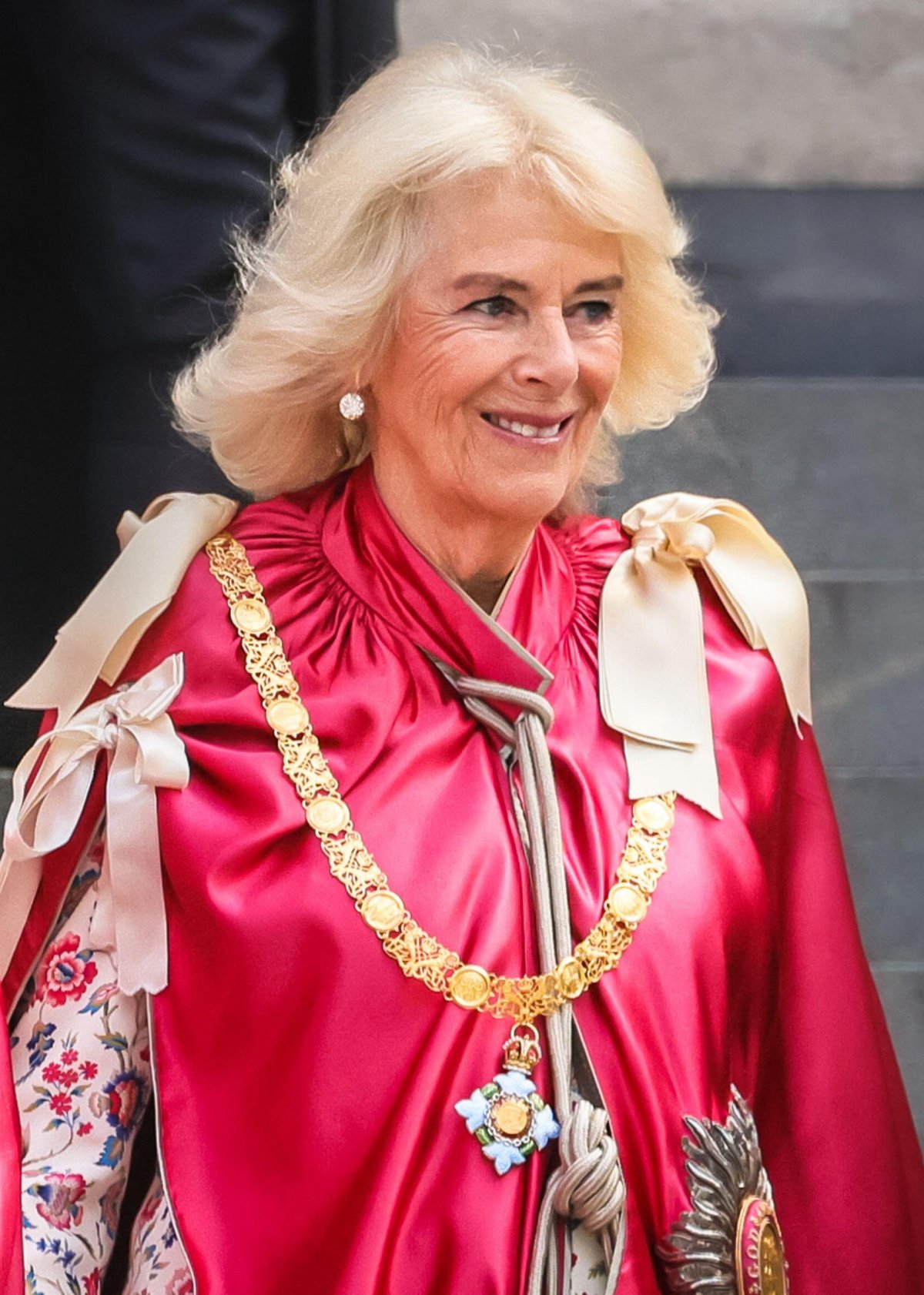 La Regina Camilla del Regno Unito partecipa alla cerimonia per l'Ordine dell'Impero Britannico presso la Cattedrale di St Paul a Londra il 15 maggio 2024 (Imageplotter/Alamy)