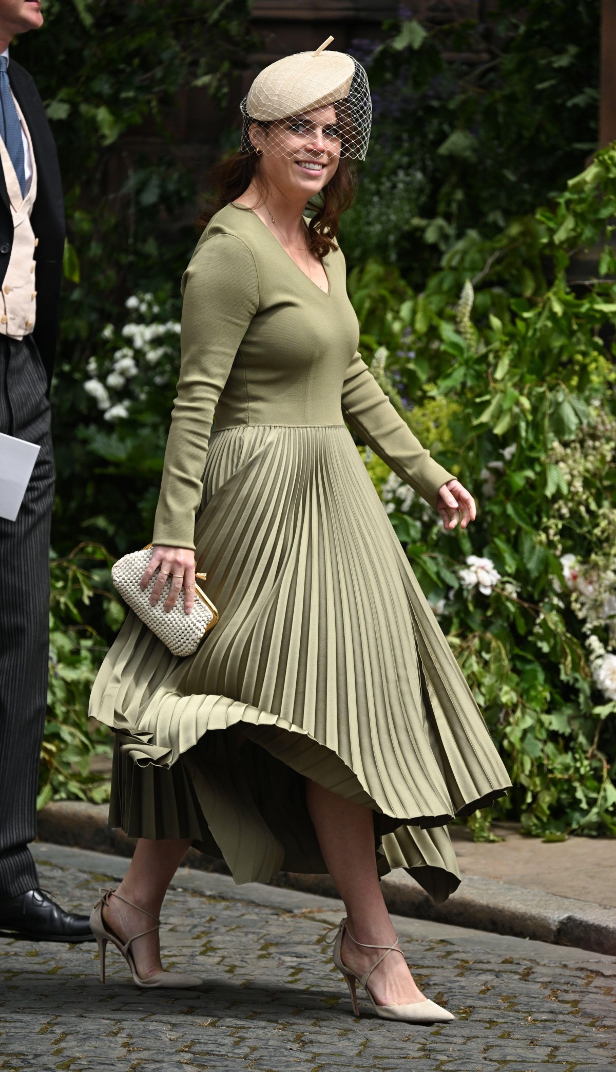 La Principessa Eugenia partecipa al matrimonio del Duca e della Duchessa di Westminster presso la Cattedrale di Chester il 7 giugno 2024 (Doug Peters/EMPICS/Alamy)