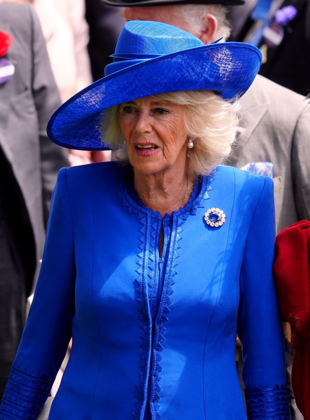 Regina Camilla arriva per il primo giorno di Royal Ascot il 18 giugno 2024 (David Davies/PA Images/Alamy)