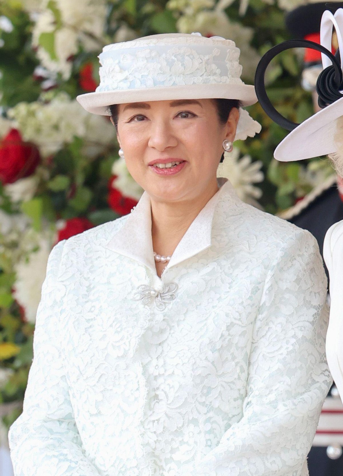 L'Imperatrice Masako del Giappone è ritratta durante una cerimonia ufficiale di benvenuto al Horse Guards Parade a Londra all'inizio della visita di stato giapponese in Gran Bretagna il 25 giugno 2024 (Chris Jackson/PA Images/Alamy)