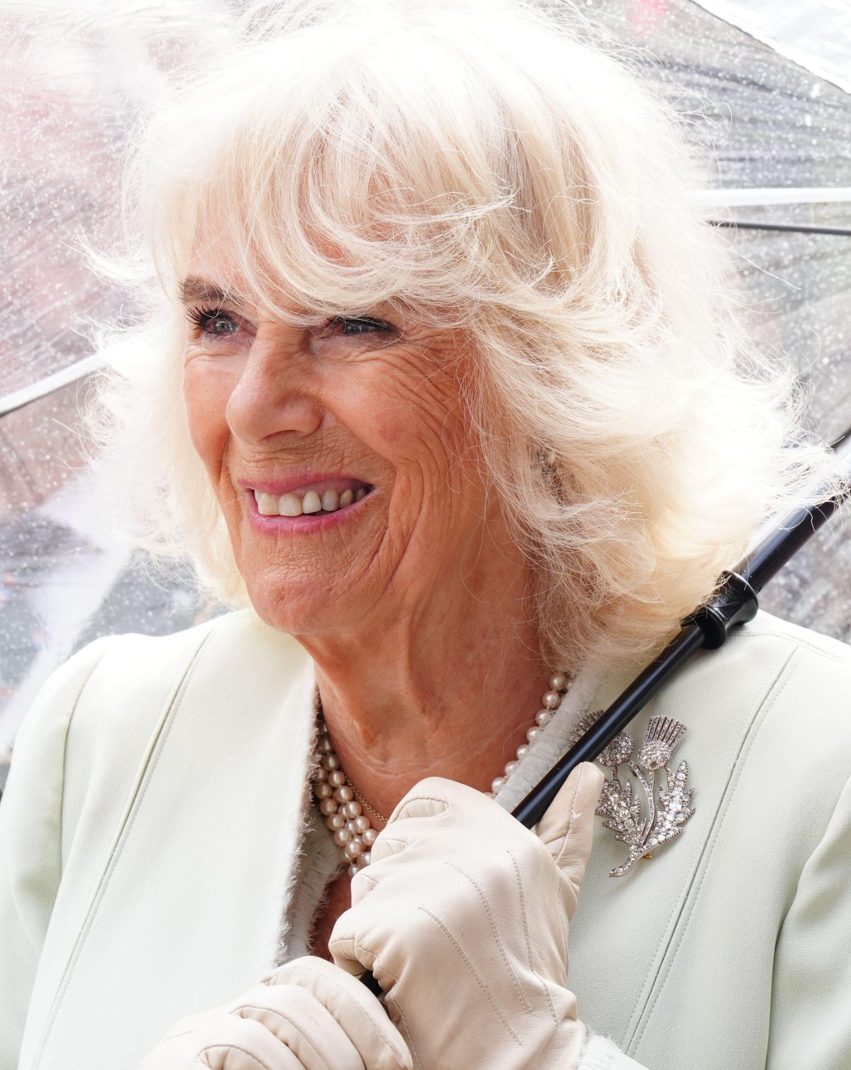 Queen Camilla attends a celebration marking the 900th anniversary of the city of Edinburgh at Edinburgh Castle on July 3, 2024 (Jane Barlow/PA Images/Alamy)