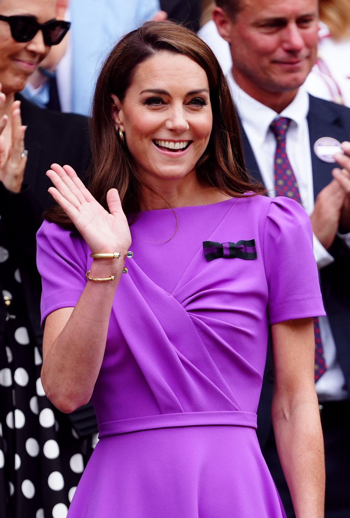 La Principessa del Galles assiste alla finale maschile all'All England Lawn Tennis and Croquet Club a Wimbledon il 14 luglio 2024 (Mike Egerton/PA Images/Alamy)