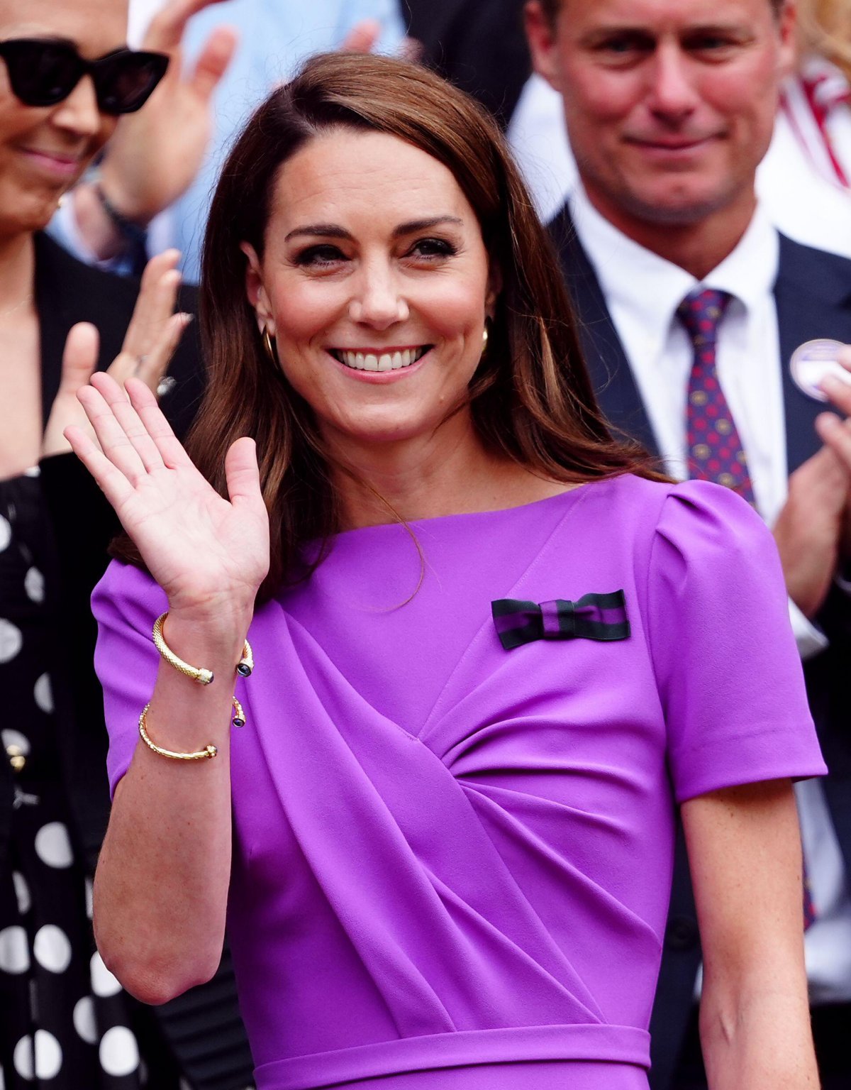 La Principessa del Galles assiste alla finale maschile all'All England Lawn Tennis and Croquet Club a Wimbledon il 14 luglio 2024 (Mike Egerton/PA Images/Alamy)