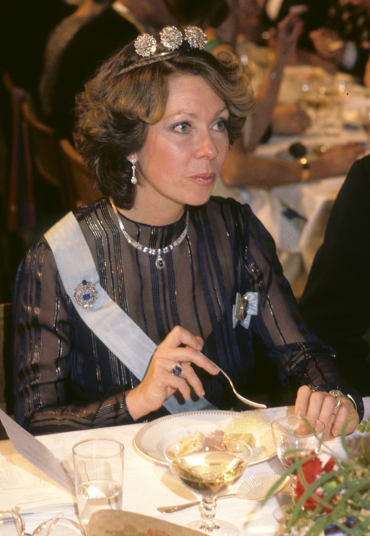 La Principessa Christina, signora Magnuson partecipa al banchetto del Premio Nobel a Stoccolma il 10 dicembre 1985 (Roger Tillberg/Alamy)