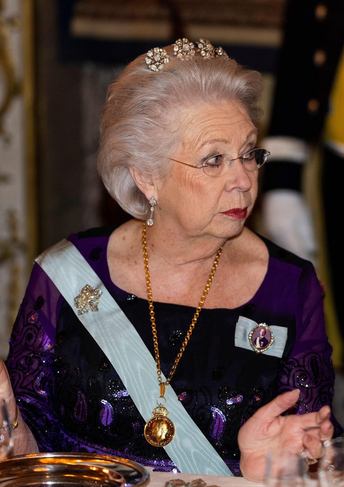 La Principessa Christina, signora Magnuson partecipa alla cena del Re per i premi Nobel presso il Palazzo Reale di Stoccolma il 11 dicembre 2022 (Pontus Lundahl/TT News Agency/Alamy)