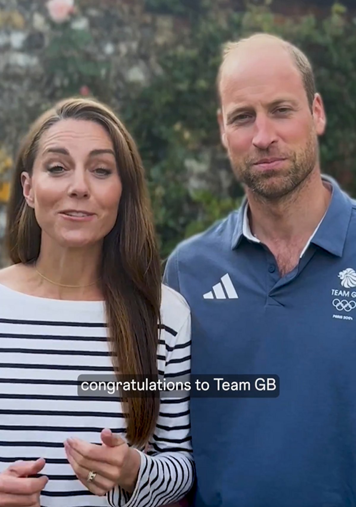 Il Principe e la Principessa di Galles condividono un messaggio di congratulazioni alla Team GB sui social media al termine dei Giochi Olimpici di Parigi, agosto 2024 (Palazzo di Kensington)