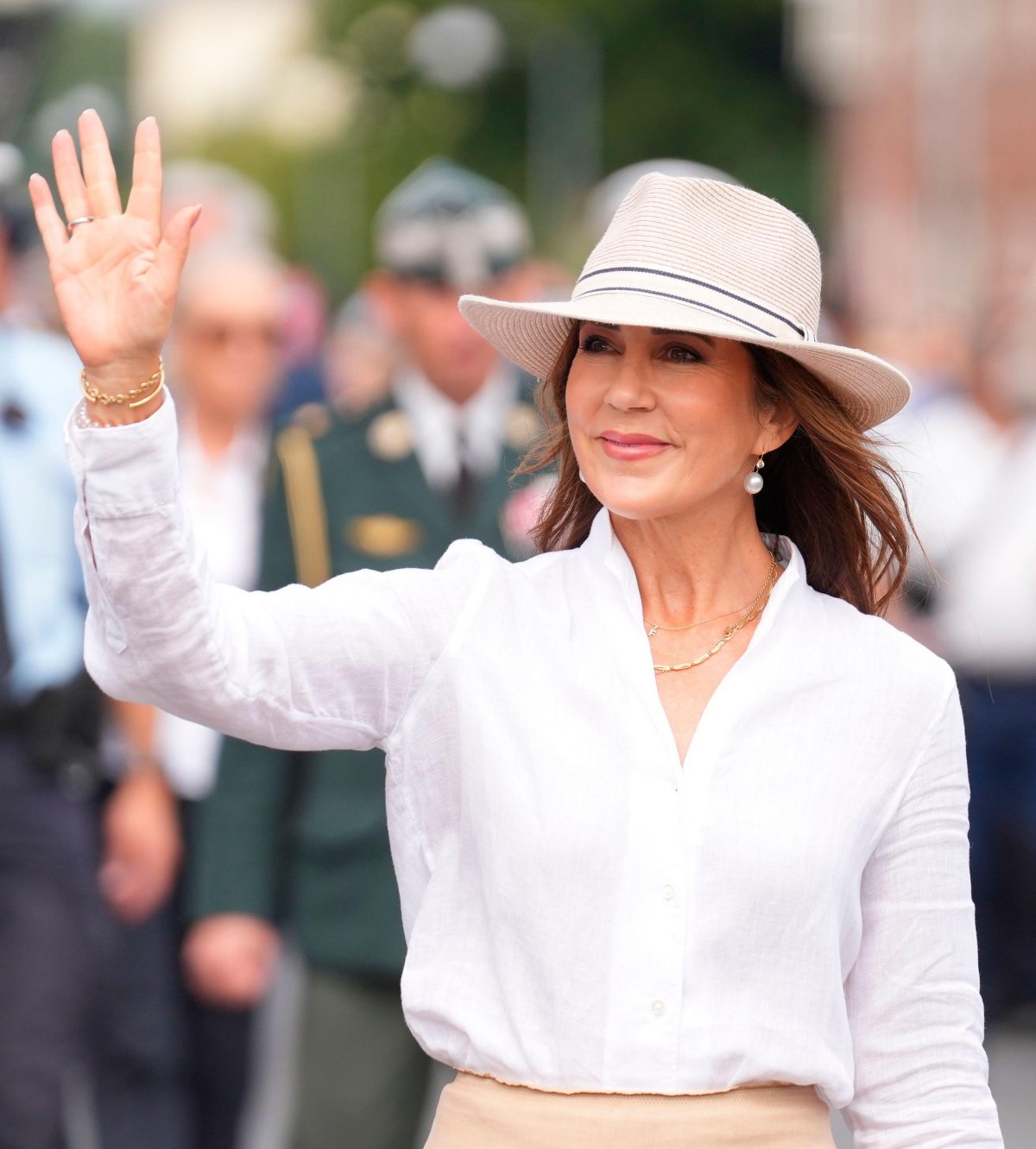 La Regina di Danimarca visita Aero a bordo del Royal Yacht Dannebrog il 20 agosto 2024 (Claus Fisker/Ritzau/Alamy)