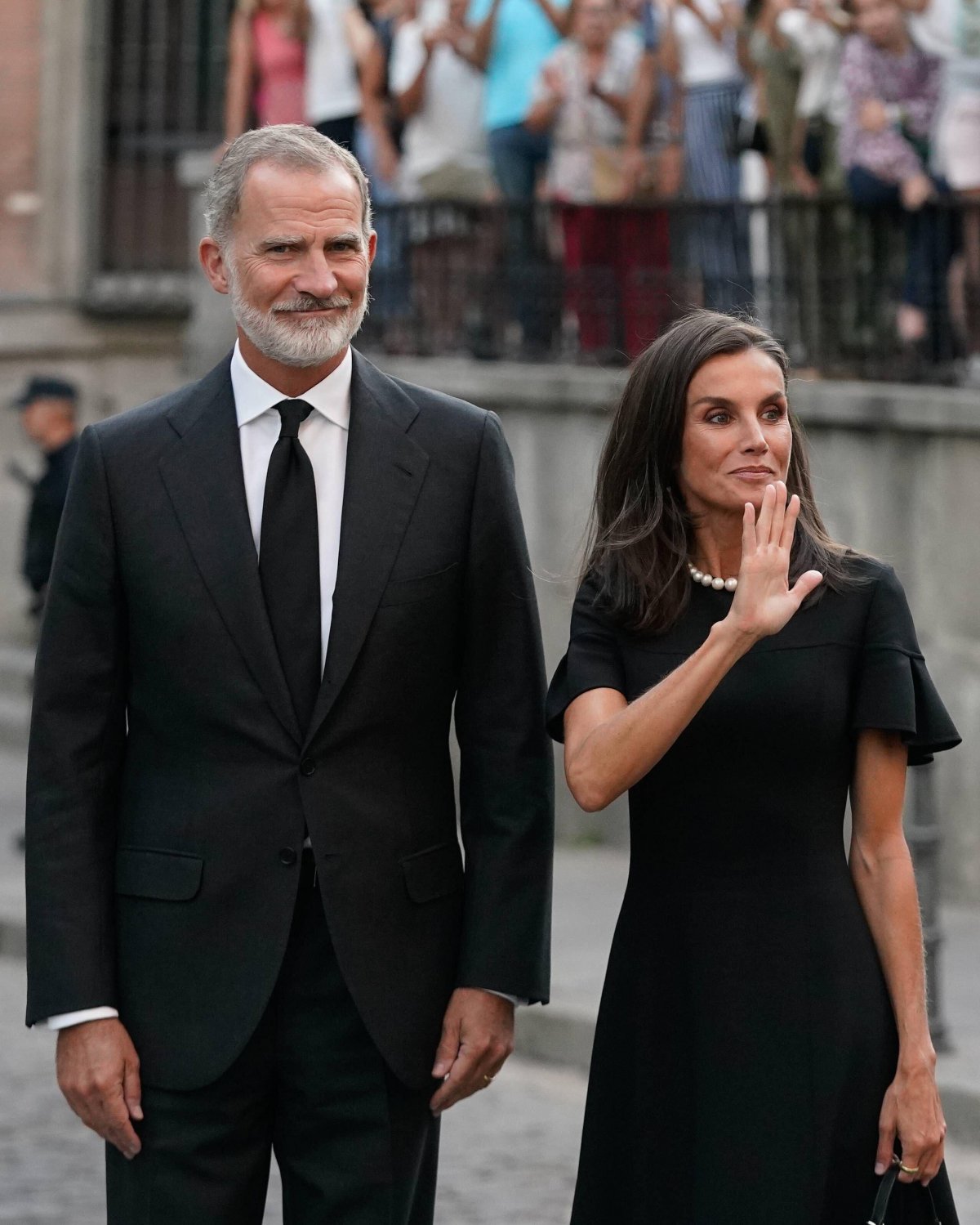 Il Re e la Regina di Spagna partecipano a una messa commemorativa per la vita del cugino, Juan Gomez Acebo, a Madrid l'8 settembre 2024 (CORDON PRESS/Alamy)