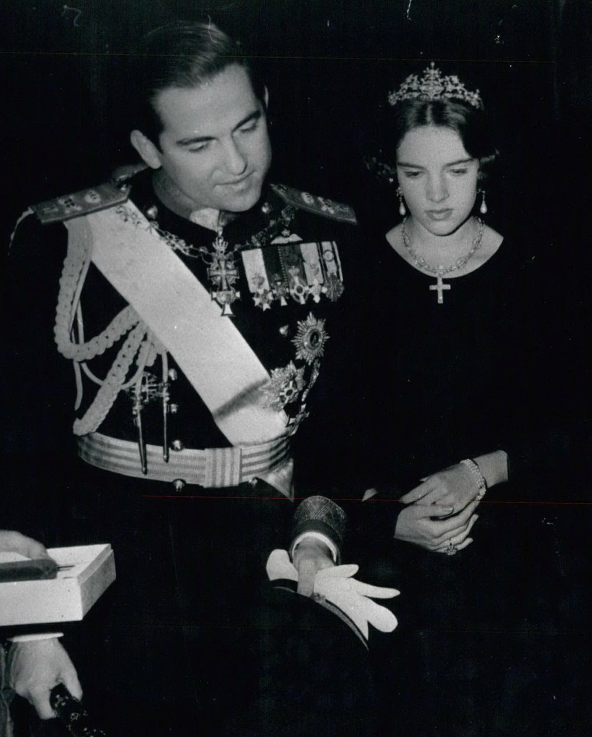 Il Re Costantino II e la Regina Anne-Marie degli Elleni visitano il Vaticano nel mese di aprile 1966 (Keystone Press/Alamy)