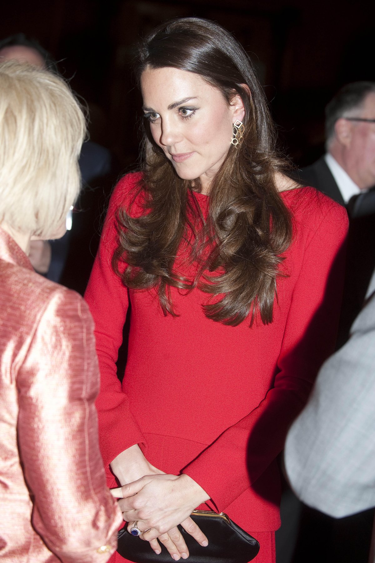 La Duchessa di Cambridge partecipa a una ricezione per le Arti Drammatiche a Buckingham Palace a Londra il 17 febbraio 2014 (David Crump/PA Images/Alamy)