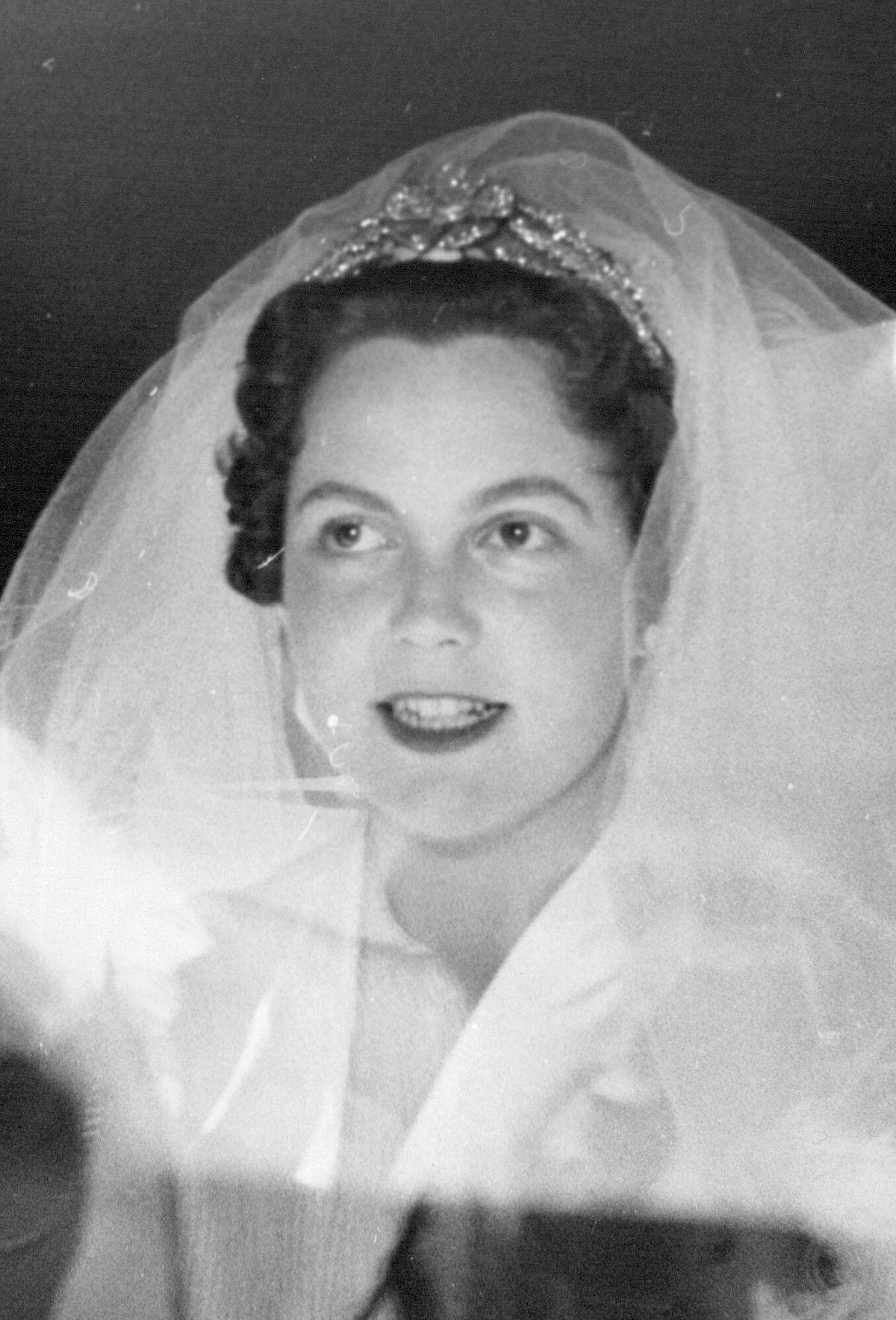 La principessa Maria Pia di Savoia è ritratta nel giorno del suo matrimonio a Cascais il 12 febbraio 1955 (SuperStock/Alamy)