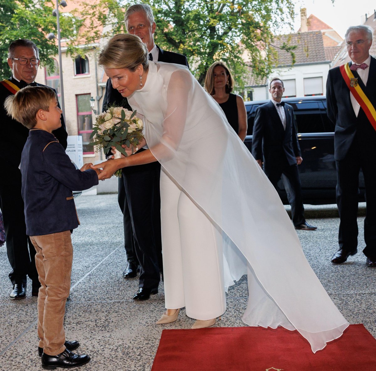 Il Re e la Regina dei Belgians attendono una serata di gala in supporto alla Fondazione Re Baudouin a Bruges il 19 settembre 2024 (KURT DESPLENTER/Belga News Agency/Alamy)