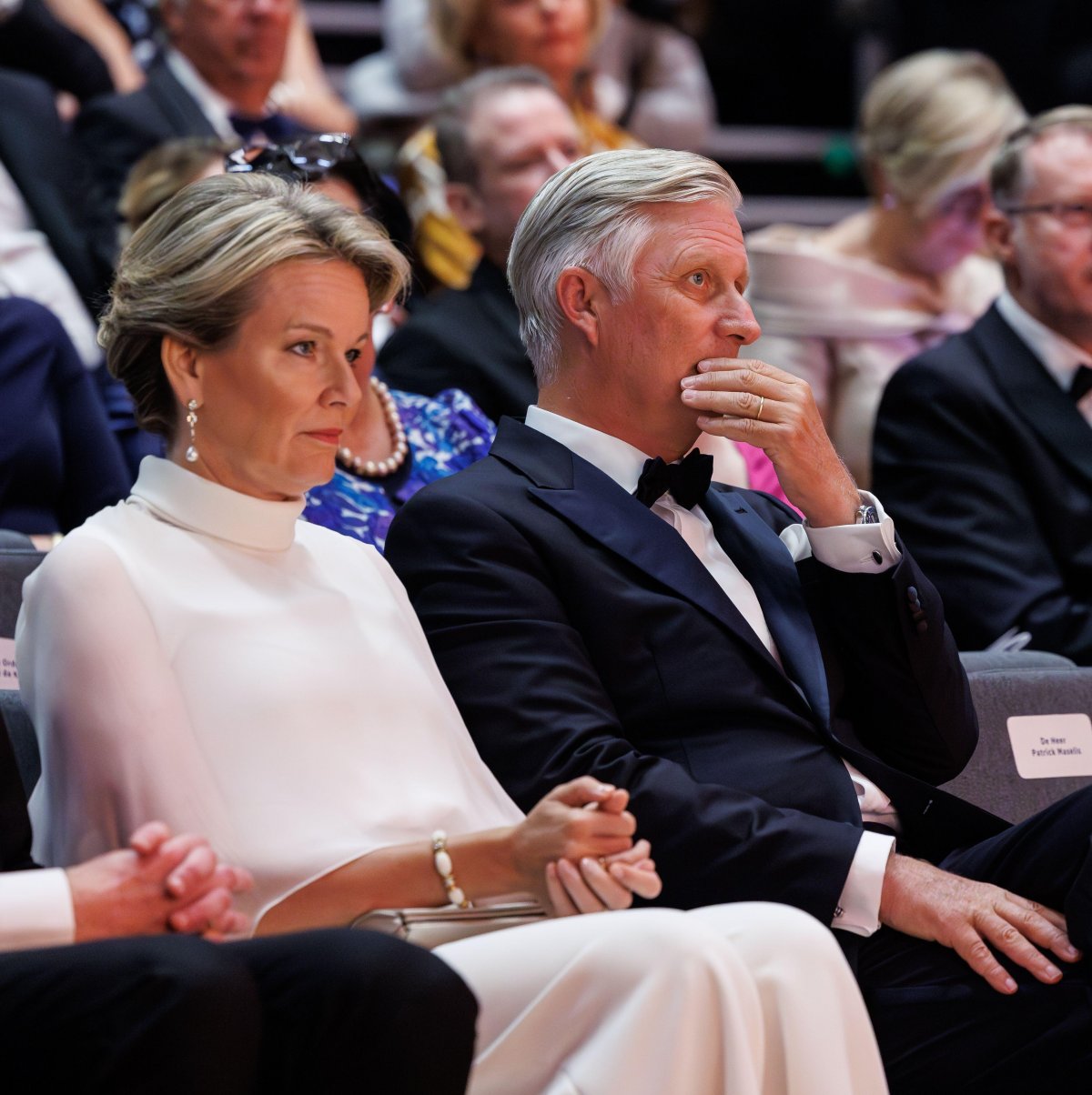 Il Re e la Regina dei Belgians attendono una serata di gala in supporto alla Fondazione Re Baudouin a Bruges il 19 settembre 2024 (KURT DESPLENTER/Belga News Agency/Alamy)