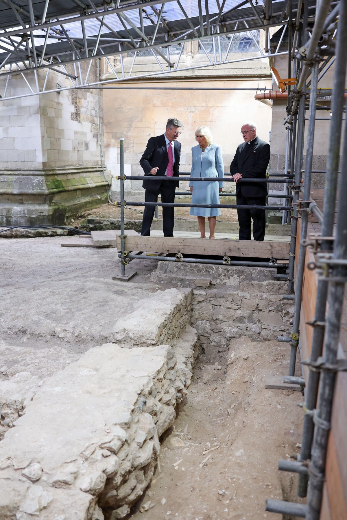 La Regina Camilla visita il Progetto Sacrestia dell'Abbazia di Westminster a Londra il 3 ottobre 2024 (Chris Jackson/PA Images/Alamy)