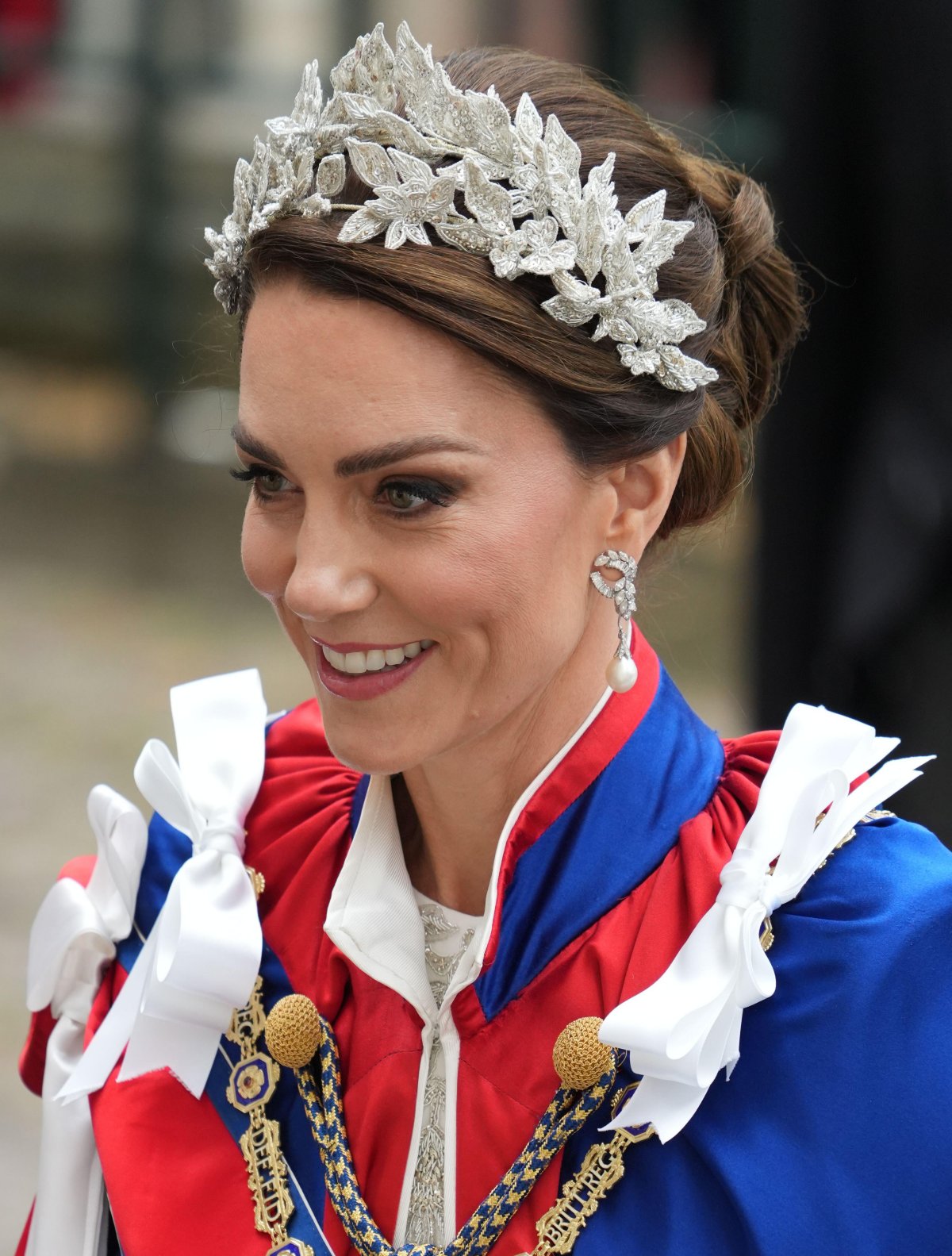 La Principessa del Galles partecipa all'incoronazione di Re Carlo III e della Regina Camilla all'Abbazia di Westminster a Londra il 6 maggio 2023 (Dan Charity/PA Images/Alamy)