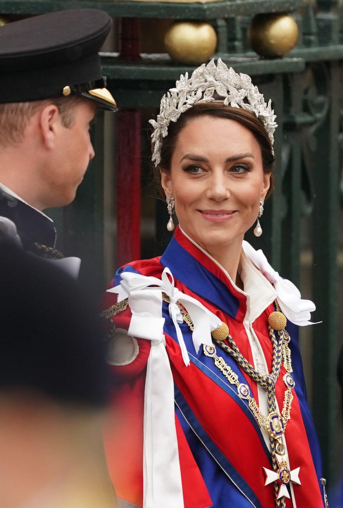 Il Principe e la Principessa del Galles partecipano all'incoronazione di Re Carlo III e della Regina Camilla all'Abbazia di Westminster a Londra il 6 maggio 2023 (Joe Giddens/PA Images/Alamy)