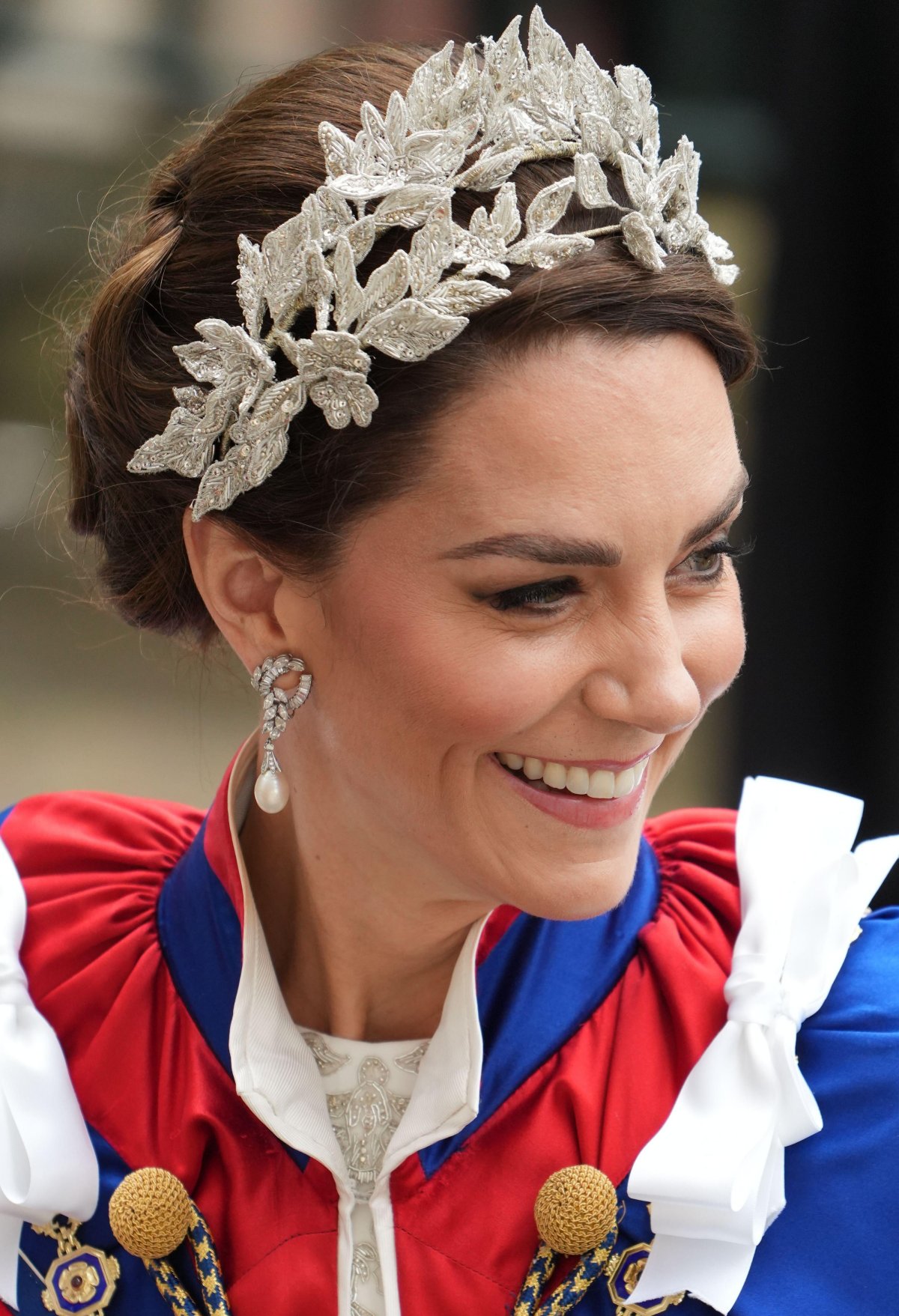 La Principessa del Galles partecipa all'incoronazione di Re Carlo III e della Regina Camilla all'Abbazia di Westminster a Londra il 6 maggio 2023 (Dan Charity/PA Images/Alamy)