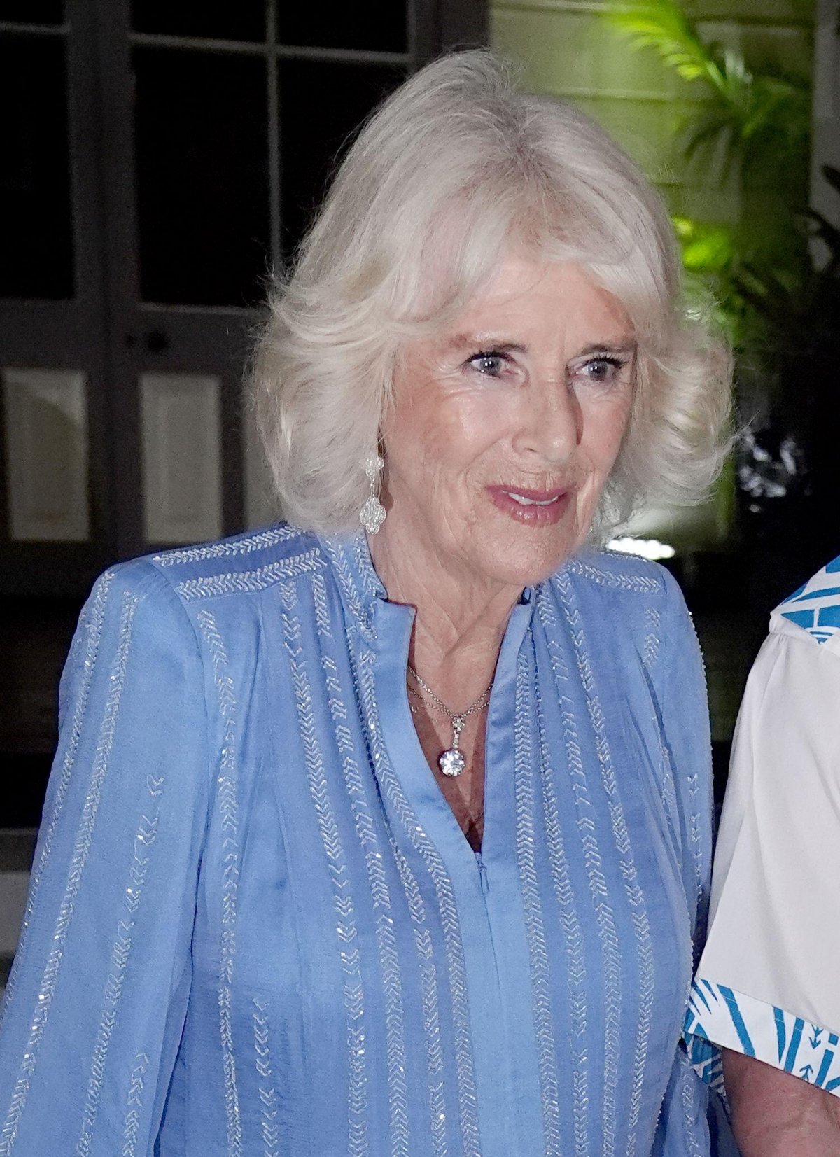 Regina Camilla partecipa alla cena del Commonwealth Heads of Government Meeting al Museo Robert Louis Stevenson ad Apia, Samoa il 25 ottobre 2024 (Aaron Chown/PA Images/Alamy)