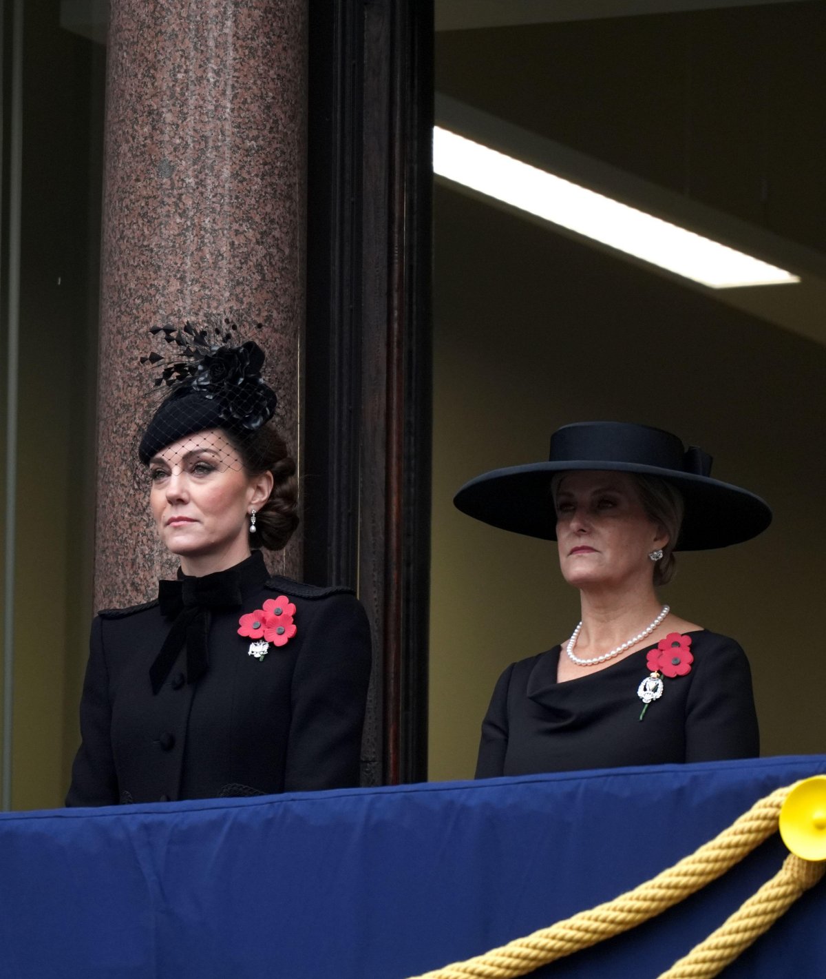 La Principessa del Galles e la Duchessa di Edimburgo partecipano alla cerimonia della Domenica del Ricordo al Cenotafio di Londra il 10 novembre 2024 (Jordan Pettitt/PA Images/Alamy)