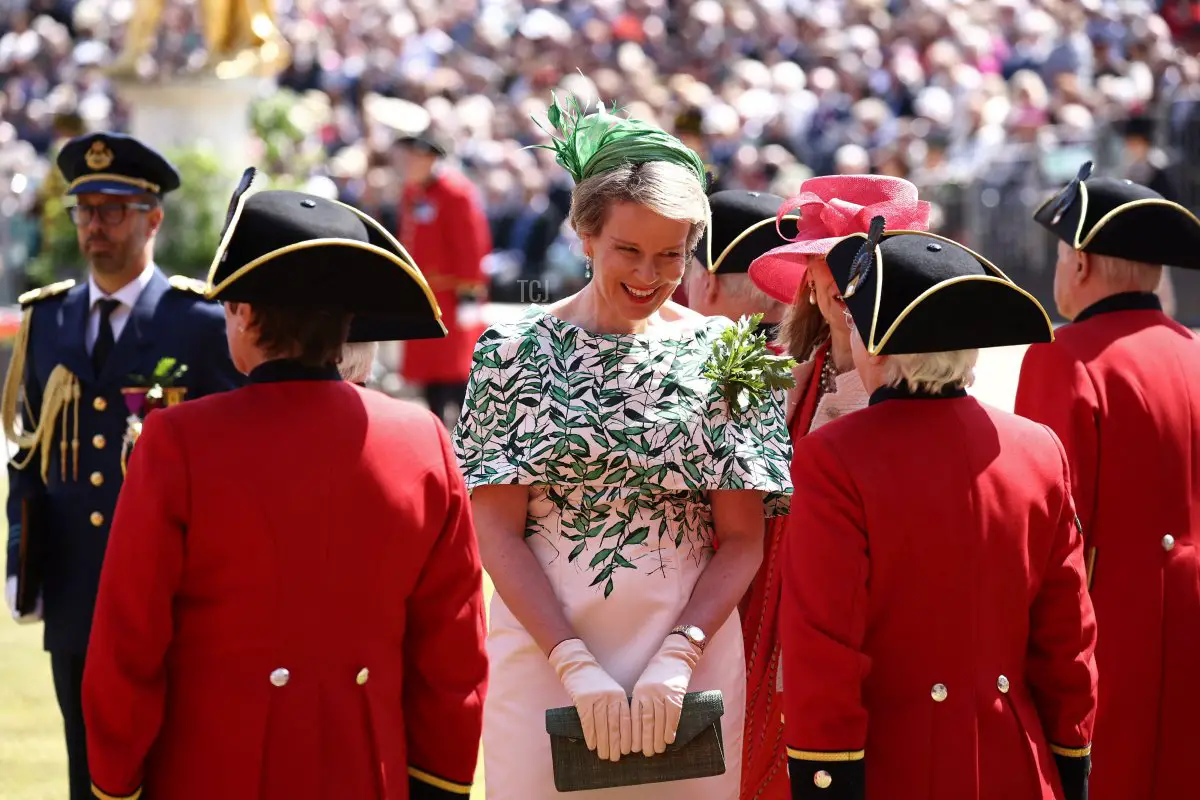 La Regina dei Belgians partecipa alla Parata annuale del Fondatore presso il Royal Hospital Chelsea a Londra l'8 giugno 2023 (HENRY NICHOLLS/AFP via Getty Images)