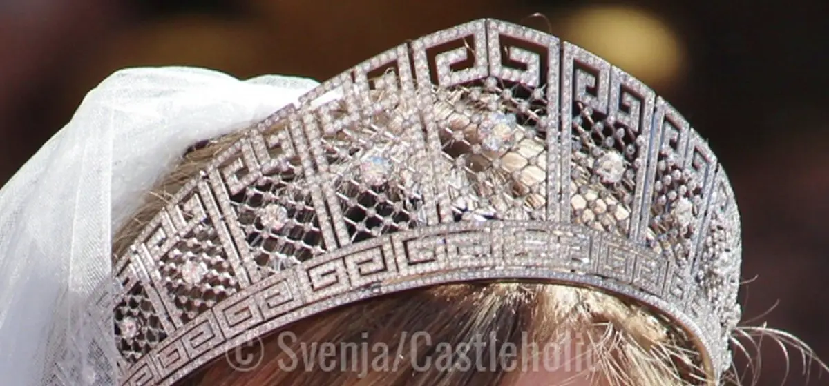 La tiara di diamanti indossata da Viktoria Luise di Prussia nel giorno delle sue nozze, 2017 (Svenja/Castleholic)