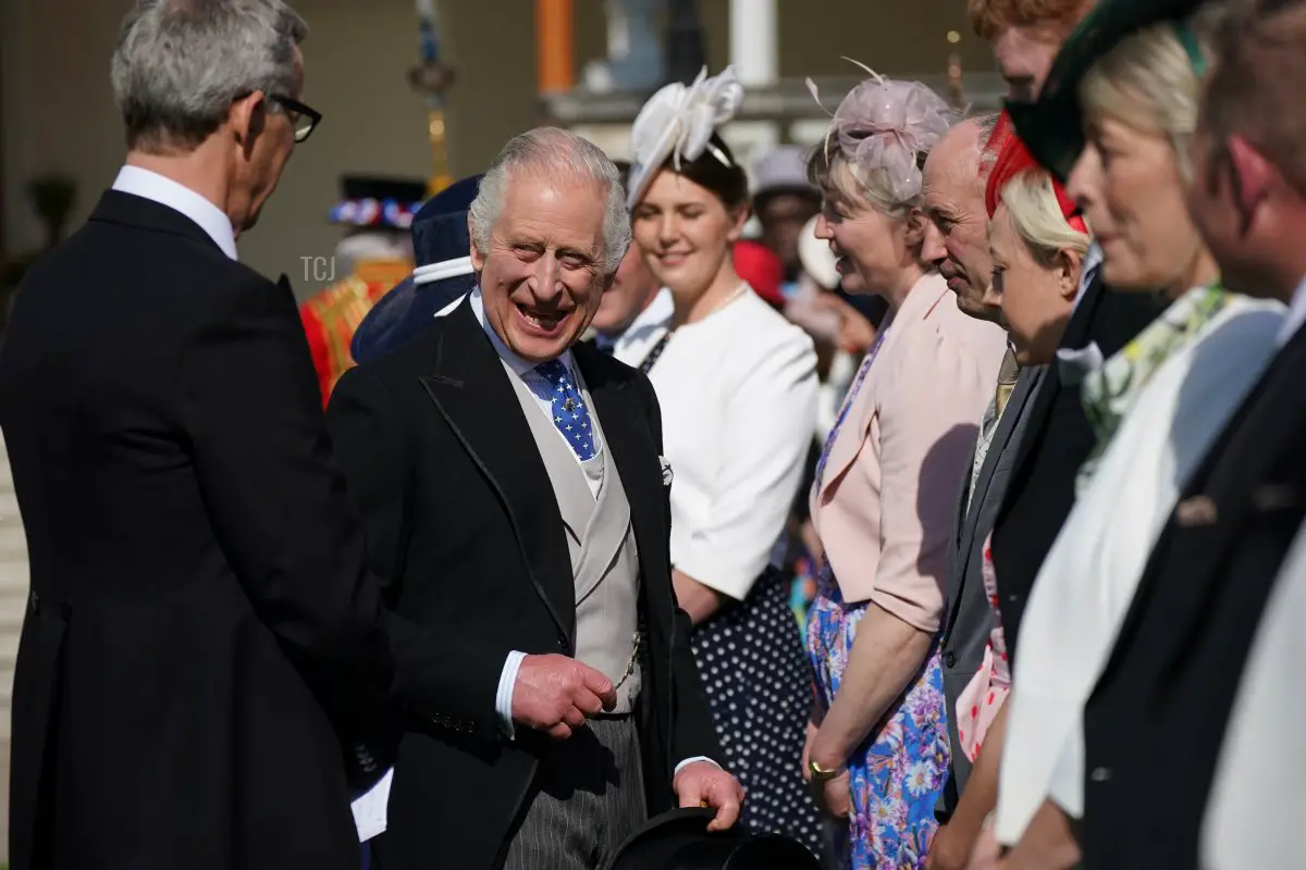 Re Carlo III organizza un giardino party a Buckingham Palace, parte dei festeggiamenti per il coronamento di questa settimana, 3 maggio 2023 (Yui Mok - WPA Pool/Getty Images)