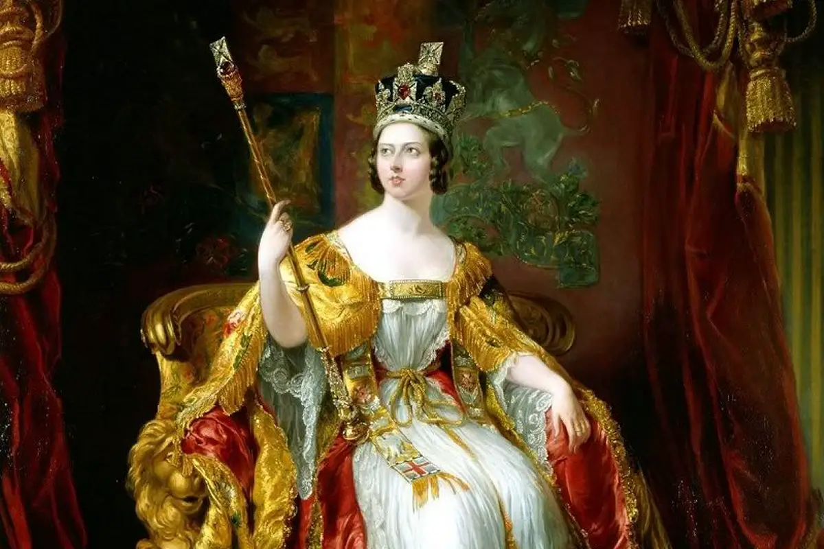 Regina Vittoria in abiti di incoronazione di George Hayter, 1840 (Wikimedia Commons)