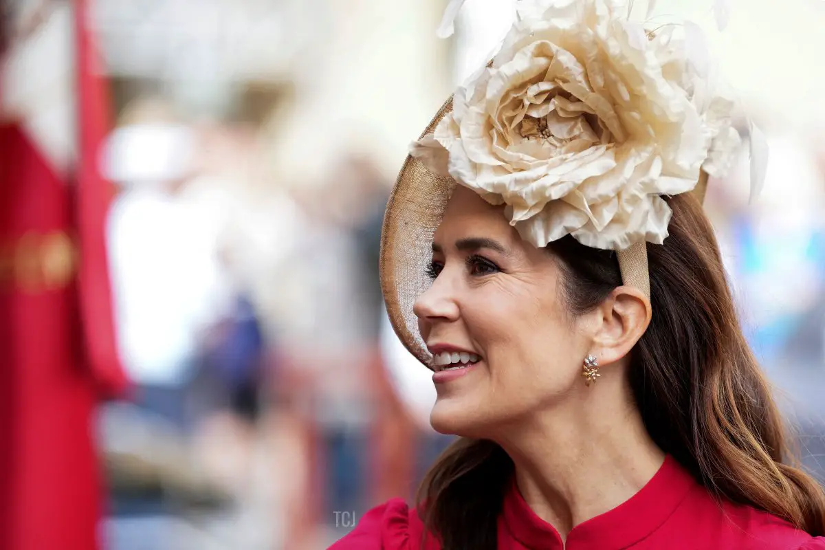 La Principessa Ereditaria Mary di Danimarca partecipa alla celebrazione del 250° anniversario di Christiansfeld nel Jutland meridionale, il 13 agosto 2023 (CLAUS FISKER/Ritzau Scanpix/AFP via Getty Images)