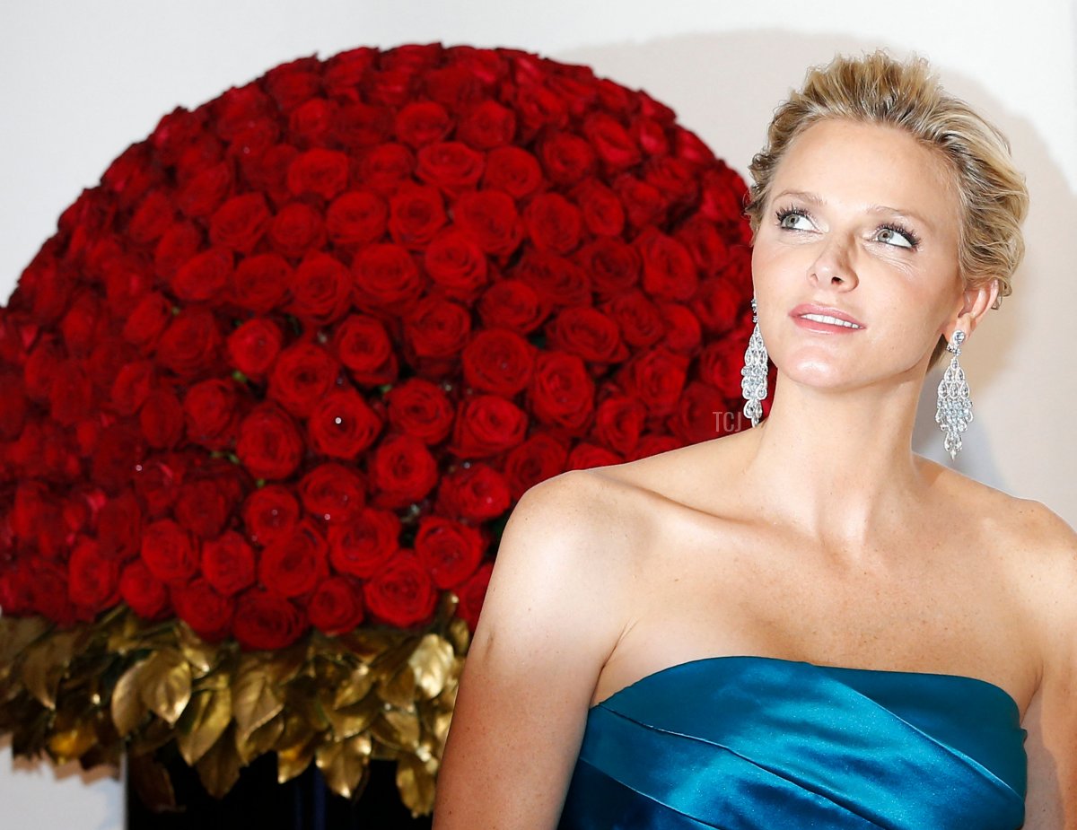 La Principessa Charlene di Monaco arriva per partecipare al 65° Gala annuale della Croce Rossa, il 2 agosto 2013, a Monaco