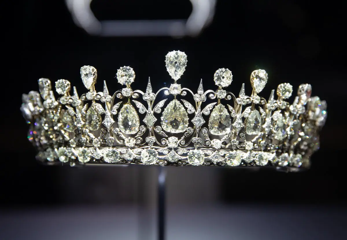 Il tiara Fife esposta al Kensington Palace di Londra il 26 febbraio 2019 (Tony French/Alamy)