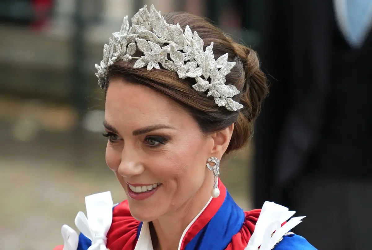 La Principessa del Galles partecipa all'incoronazione di Re Carlo III e della Regina Camilla all'Abbazia di Westminster a Londra il 6 maggio 2023 (Dan Charity/PA Images/Alamy)