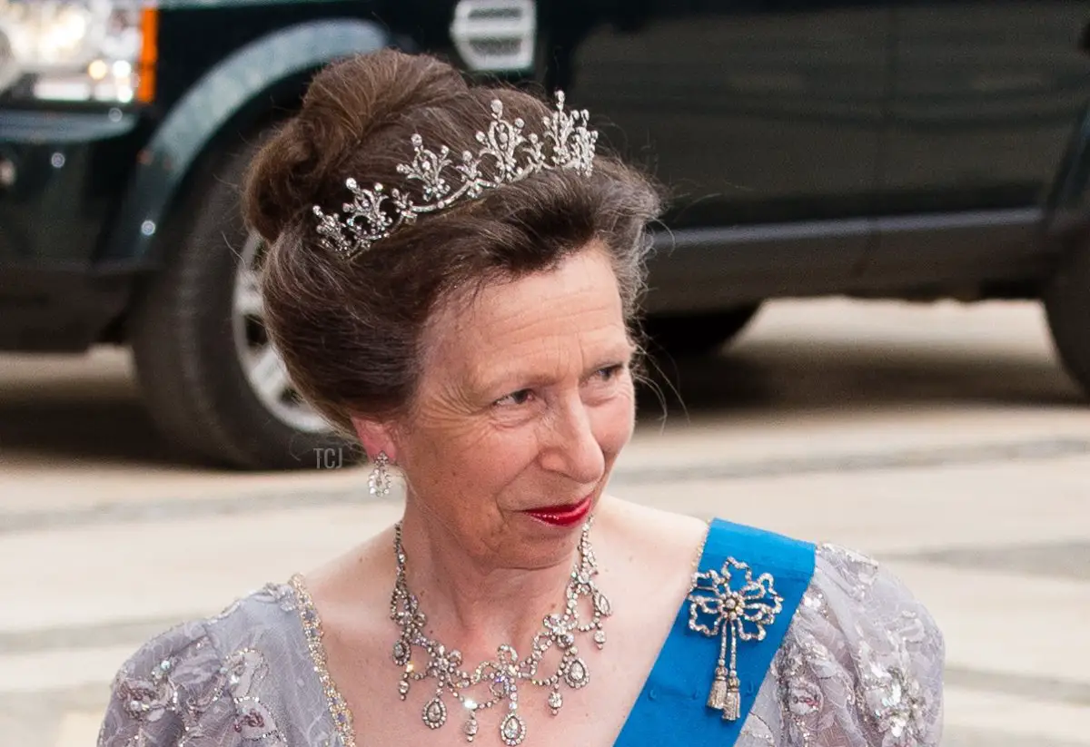 La Principessa Reale partecipa a un banchetto per il re e la regina di Spagna in visita al Guildhall di Londra il 13 luglio 2017 (Jeff Spicer/Getty Images)