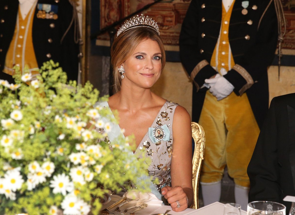 La Principessa Madeleine di Svezia partecipa a un banchetto di stato presso il Palazzo Reale di Stoccolma in onore del Presidente in visita della Corea del Sud il 14 giugno 2019 (Soren Andersson/TT News Agency/Alamy)