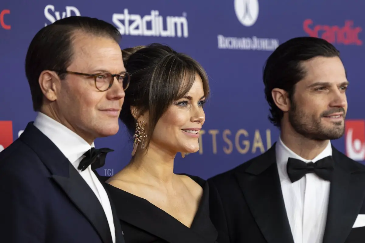 Il Principe Daniel, la Principessa Sofia e il Principe Carl Philip di Svezia partecipano all'Idrottsgalan 2023, la Gala dello Sport Svedese, all'Avicii Arena il 16 gennaio 2023 a Stoccolma, Svezia (Michael Campanella/Getty Images)