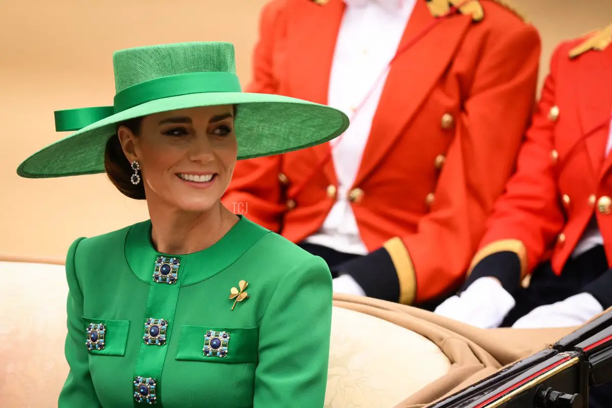 La Principessa del Galles in carrozza durante il Trooping the Colour il 17 giugno 2023 a Londra, Inghilterra (DANIEL LEAL/AFP via Getty Images)