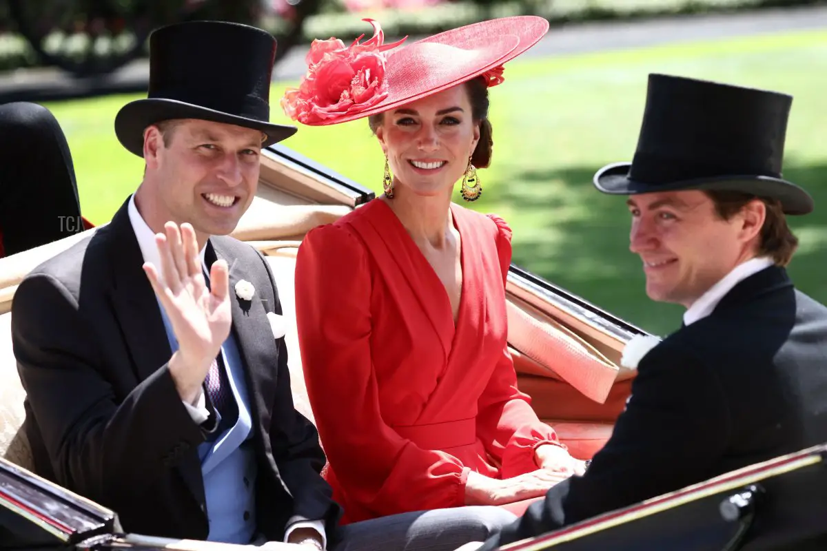 Il Principe e la Principessa di Galles e Edoardo Mapelli Mozzi partecipano al quarto giorno di Royal Ascot il 23 giugno 2023 (HENRY NICHOLLS/AFP via Getty Images)