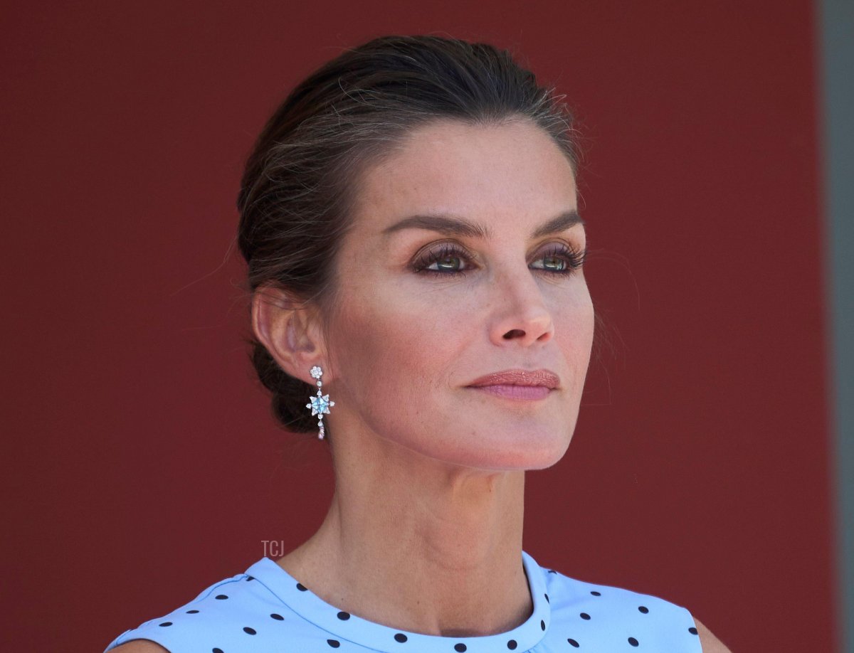 Queen Letizia of Spain attends Armed Forces Day on May 28, 2022 in Huesca, Spain