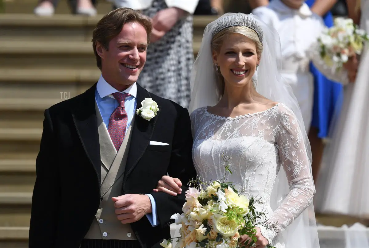 Sposa, Lady Gabriella Windsor e sposo, Thomas Kingston dopo il loro matrimonio nella Cappella di St George, Castello di Windsor il 18 maggio 2019 a Windsor, Inghilterra