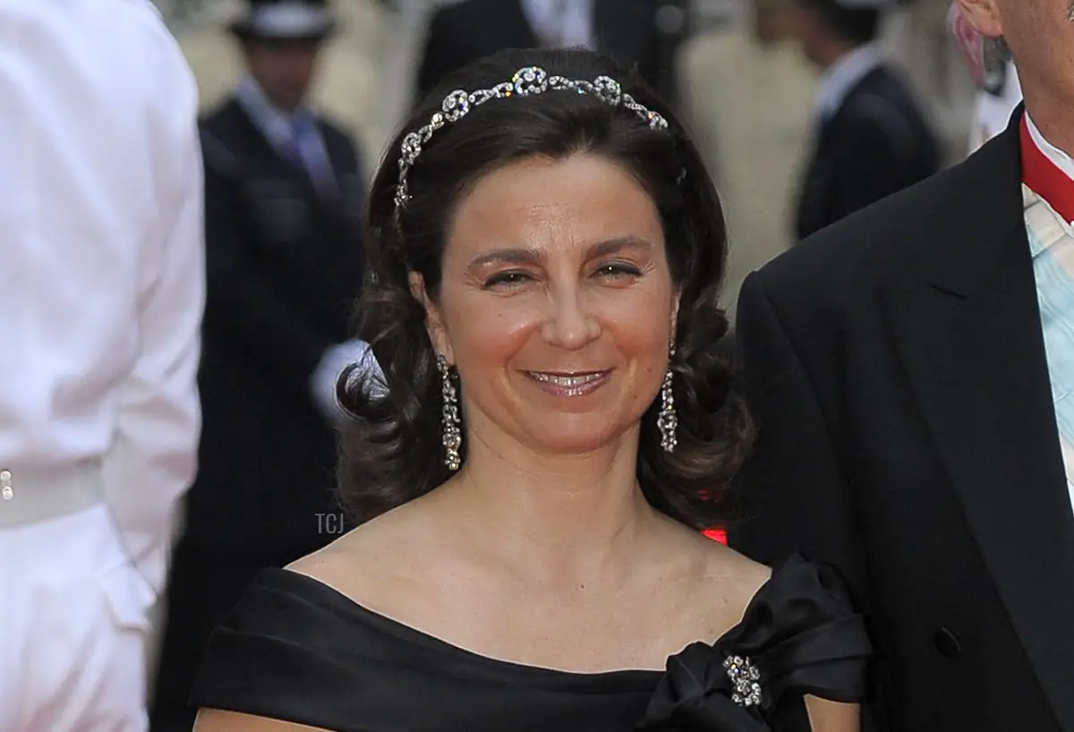 Il Duca di Braganza Duarte Pio e Isabel de Heredia arrivano per una cena dopo la cerimonia nuziale religiosa della Principessa Charlene di Monaco e del Principe Alberto II di Monaco il 2 luglio 2011 a Monaco