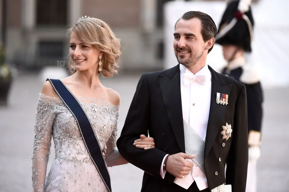 Il Principe Nikolaos di Grecia (R) e la Principessa Tatiana di Grecia partecipano al matrimonio reale del Principe Carl Philip di Svezia e Sofia Hellqvist al Palazzo Reale il 13 giugno 2015 a Stoccolma, Svezia