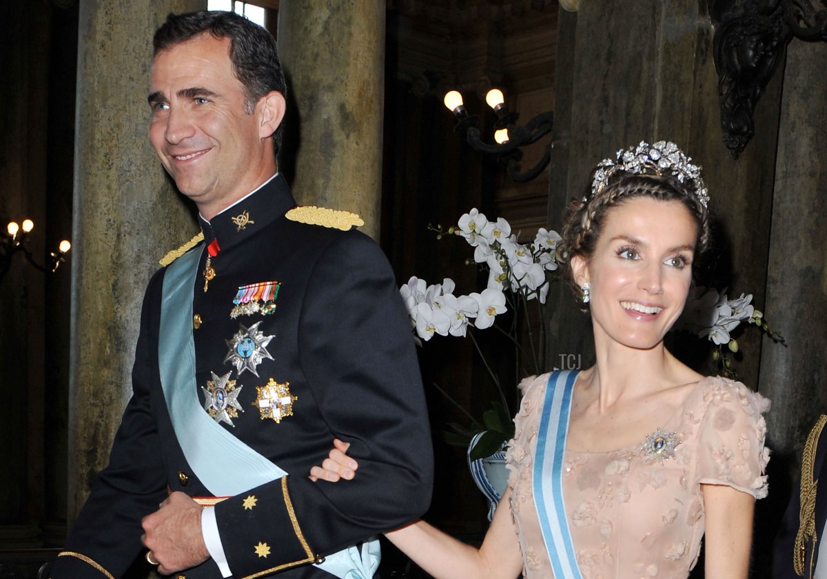 Il Principe Felipe di Spagna e la Principessa Letizia di Spagna partecipano al Banchetto Nuziale per la Principessa Vittoria di Svezia e suo marito il principe Daniel al Palazzo Reale il 19 Giugno 2010 a Stoccolma, Svezia