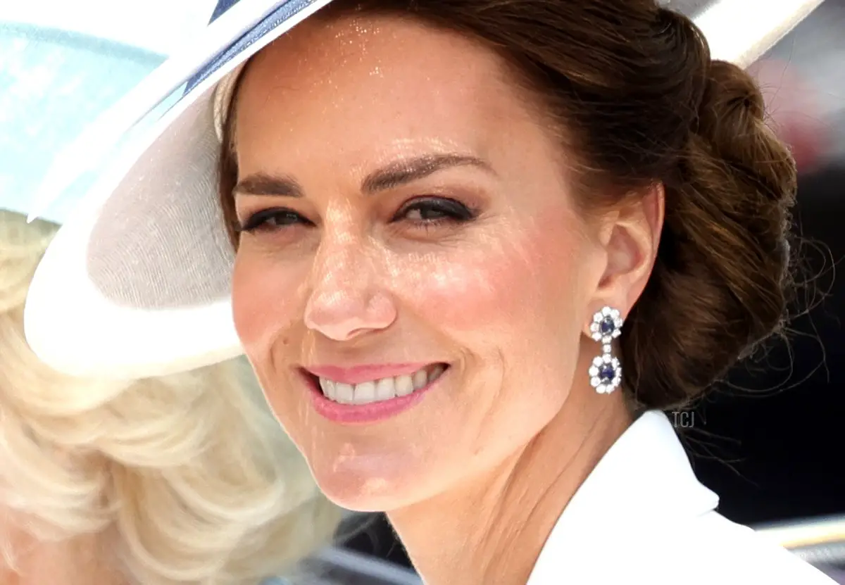 La Duchessa di Cambridge in carrozza durante il Trooping the Colour il 2 Giugno 2022 a Londra, Inghilterra (Chris Jackson/Getty Images)