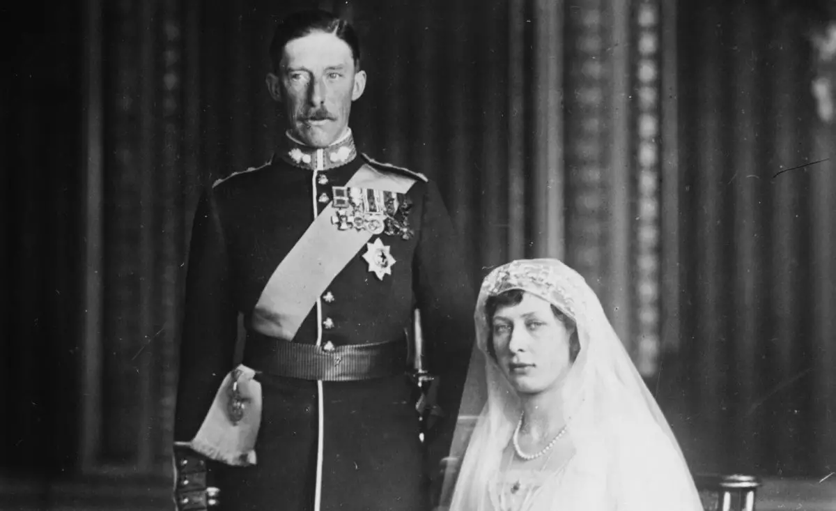 Principessa Mary e Visconte Lascelles nel giorno del loro matrimonio, 28 Feb 1922