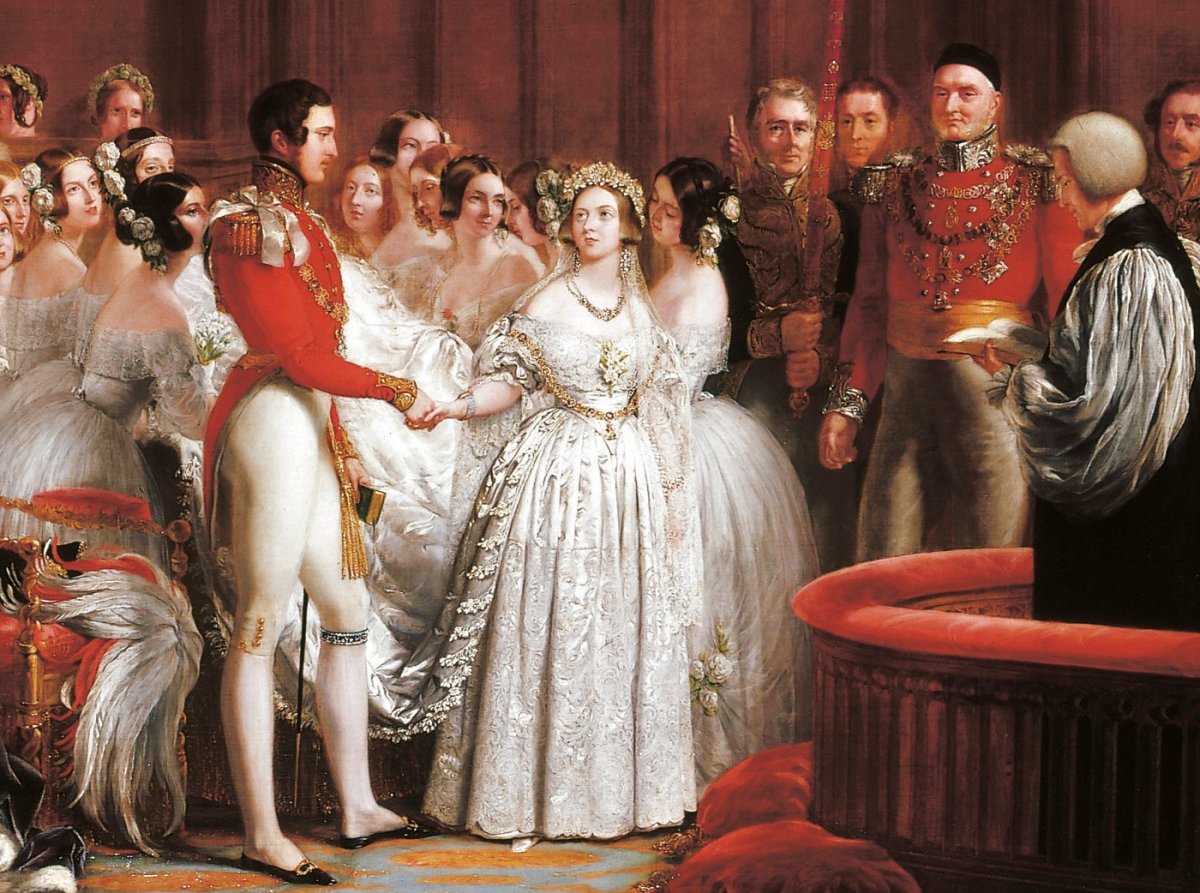 Dettaglio del Matrimonio della Regina Vittoria, 10 febbraio 1840 di Sir George Hayter (1792-1871), 1840-42 (Collezione Reale)