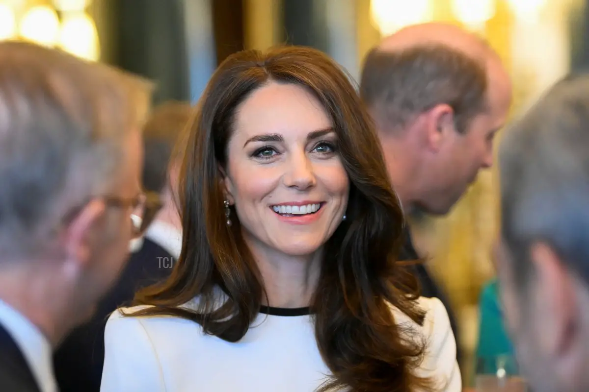 La Principessa di Galles partecipa a un pranzo con i Governatori Generali e Primo Ministri dei Regni, in preparazione alla coronazione del Re Carlo III, a Buckingham Palace il 5 maggio 2023 a Londra, Inghilterra (Toby Melville - Pool/Getty Images)