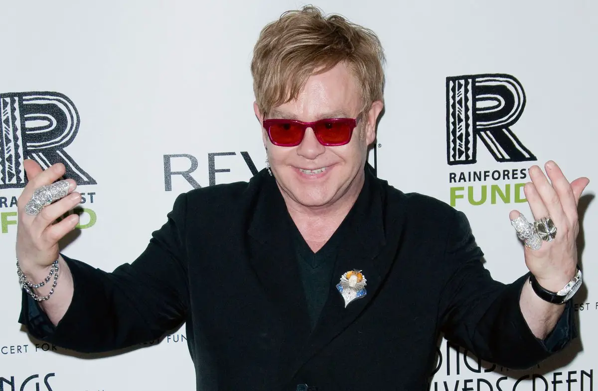 Sir Elton John partecipa a un afterparty dopo il Concerto per il Rainforest Fund a New York il 3 aprile 2012 (WENN Rights Ltd/Alamy)