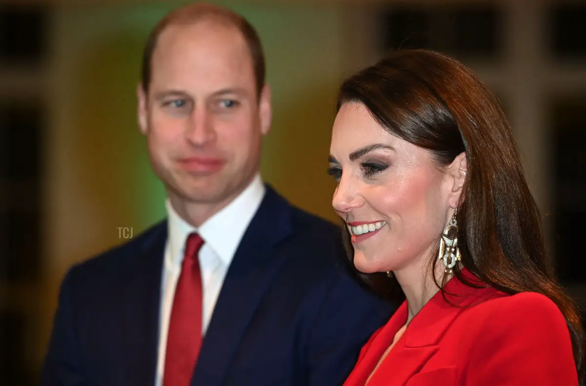 Il principe William, principe di Galles (a sinistra) e Catherine, principessa di Galles partecipano a un evento di lancio pre-campagna, ospitato dal Royal Foundation Centre for Early Childhood, presso la BAFTA nel centro di Londra il 30 gennaio 2023 (ED MULHOLLAND/POOL/AFP via Getty Images)