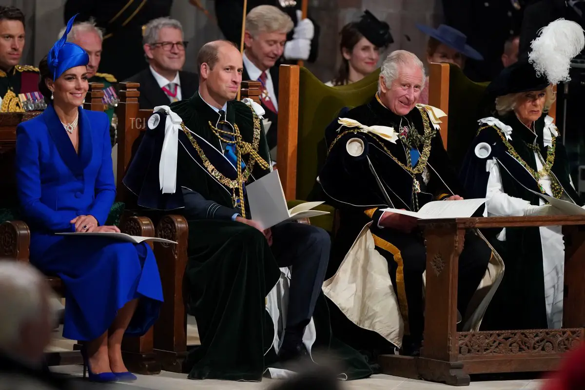 Il Re e la Regina e il Duca e la Duchessa di Rothesay partecipano a un servizio di ringraziamento e dedicazione presso la Cattedrale di St Giles a Edimburgo il 5 luglio 2023 (Andrew Milligan - Pool/Getty Images)