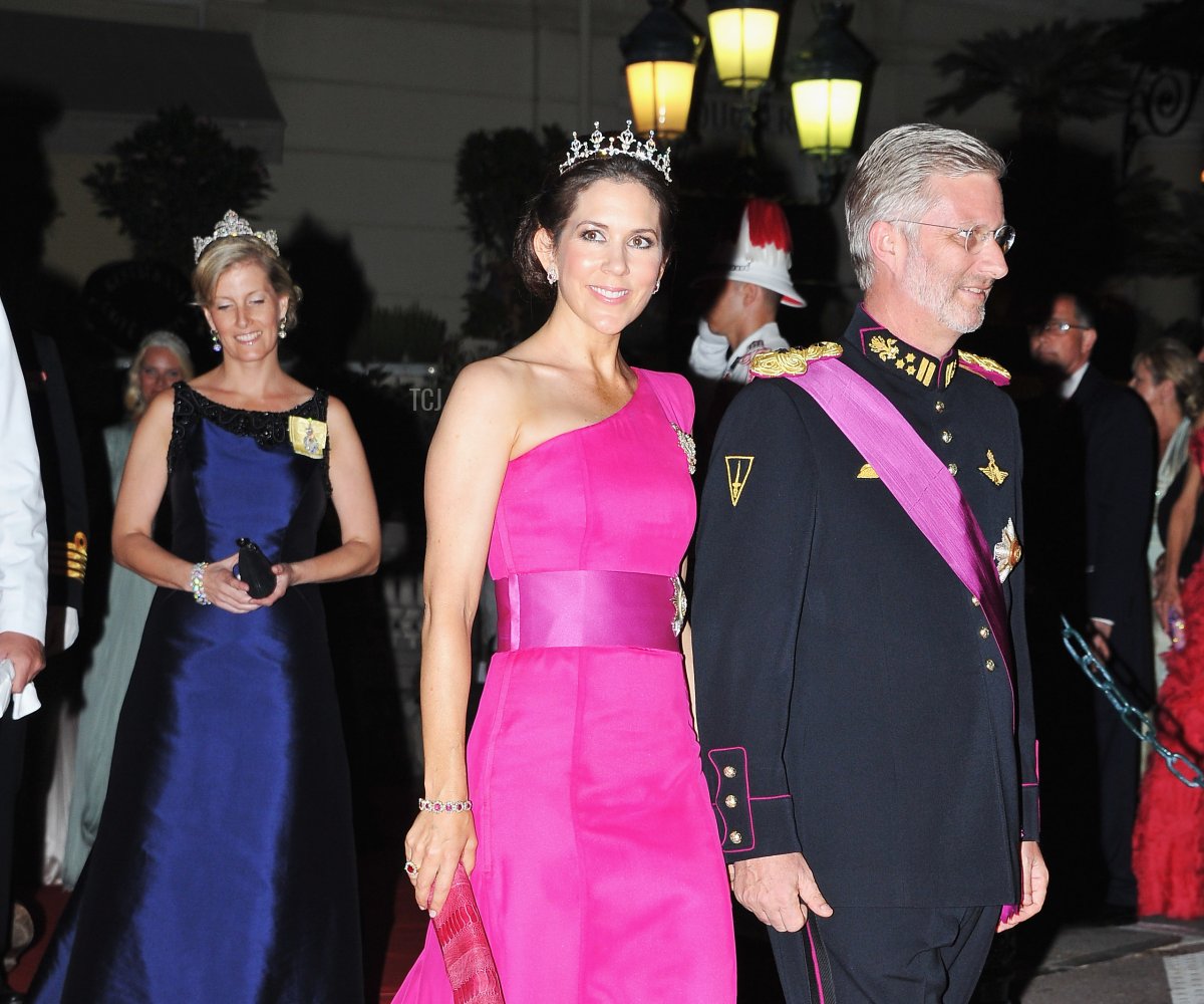 La Principessa Mary di Danimarca e il Principe Philippe del Belgio partecipano a una cena sulle terrazze dell'Opera dopo la cerimonia di matrimonio religioso il 2 luglio 2011 a Monaco