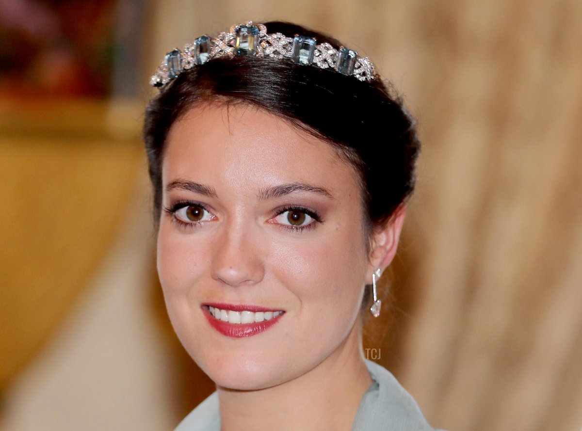 La Principessa Alexandra di Lussemburgo al Palais Grand-Ducal in Lussemburgo, il 23 giugno 2018, in posa per la stampa durante il gala del Giorno Nazionale (Albert Nieboer/Royal Press Europe/DPA Picture Alliance/Alamy)